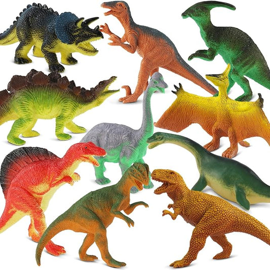 Dinosaur Toys for Kids 3-5, 10 PCS Realistic Plastic Dinosaur Figure Toy Set Including T-Rex, Stegosaurus, Spinosaurus, Ideal Gift for Toddlers Boys Girls, Dino Boy Toy nirvanaguru