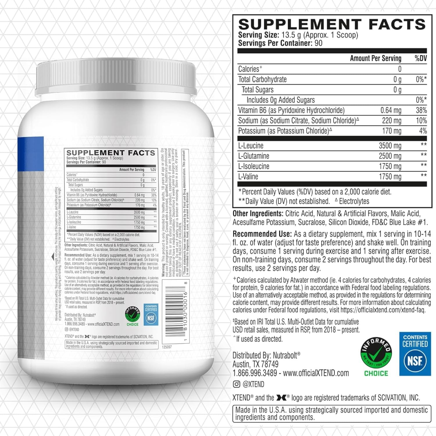Original BCAA Powder Airheads Candy Flavor, 7g BCAA and 2.5g L-Glutamine, Sugar Free Post Workout Muscle Recovery Drink with Amino Acids for Men & Women, 30 Servings Nirvana Guru
