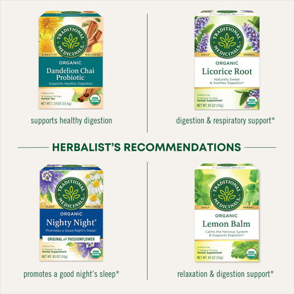 Traditional Medicinals Tea, Organic Chamomile, Calming, Calms Your Nerves, Supports Healthy Digestion, 96 Tea Bags (6 Pack) - Nirvana Guru