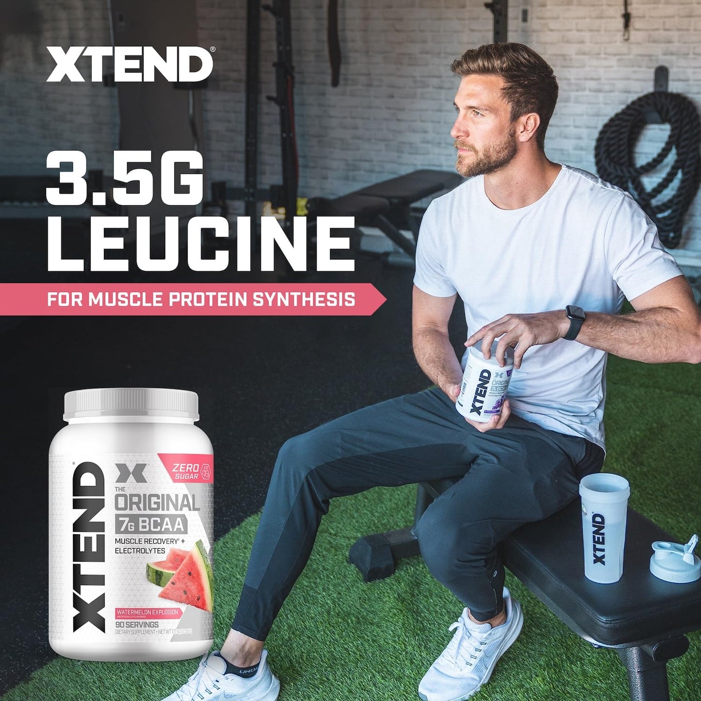Original BCAA Powder Airheads Candy Flavor, 7g BCAA and 2.5g L-Glutamine, Sugar Free Post Workout Muscle Recovery Drink with Amino Acids for Men & Women, 30 Servings Nirvana Guru