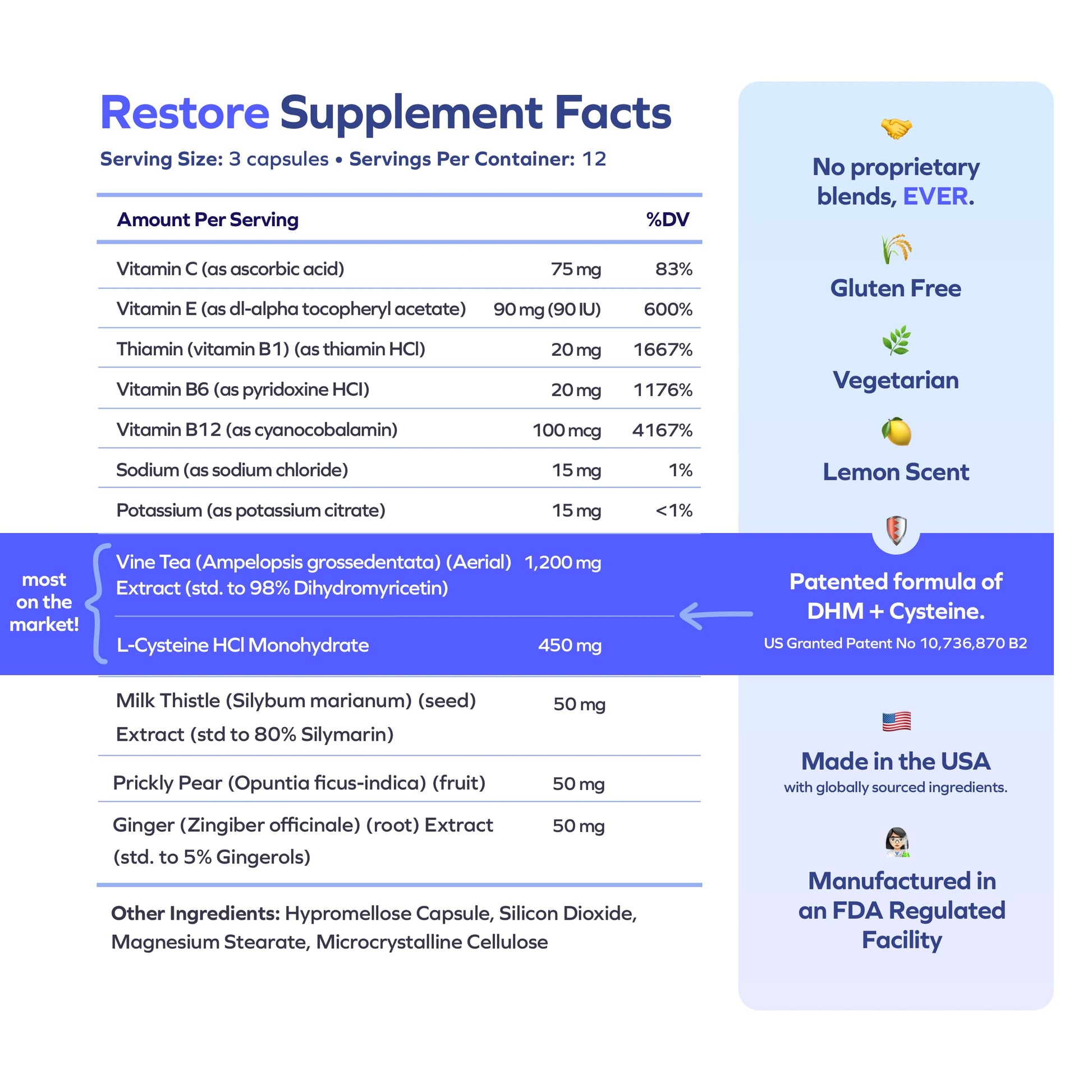 Cheers Restore | Supplement with DHM + L-Cysteine | Feel Better After Drinking & Support Your Liver | 12 Doses | Dihydromyricetin, Cysteine, Prickly Pear, B-Vitamins, Ginger Nirvana Guru