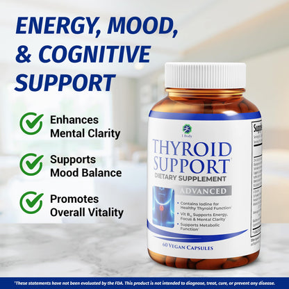1 Body Thyroid Support Supplement with Iodine, B12, Zinc, Selenium, Ashwagandha, Non-GMO, Vegetarian, 30 Day Supply Nirvana Guru