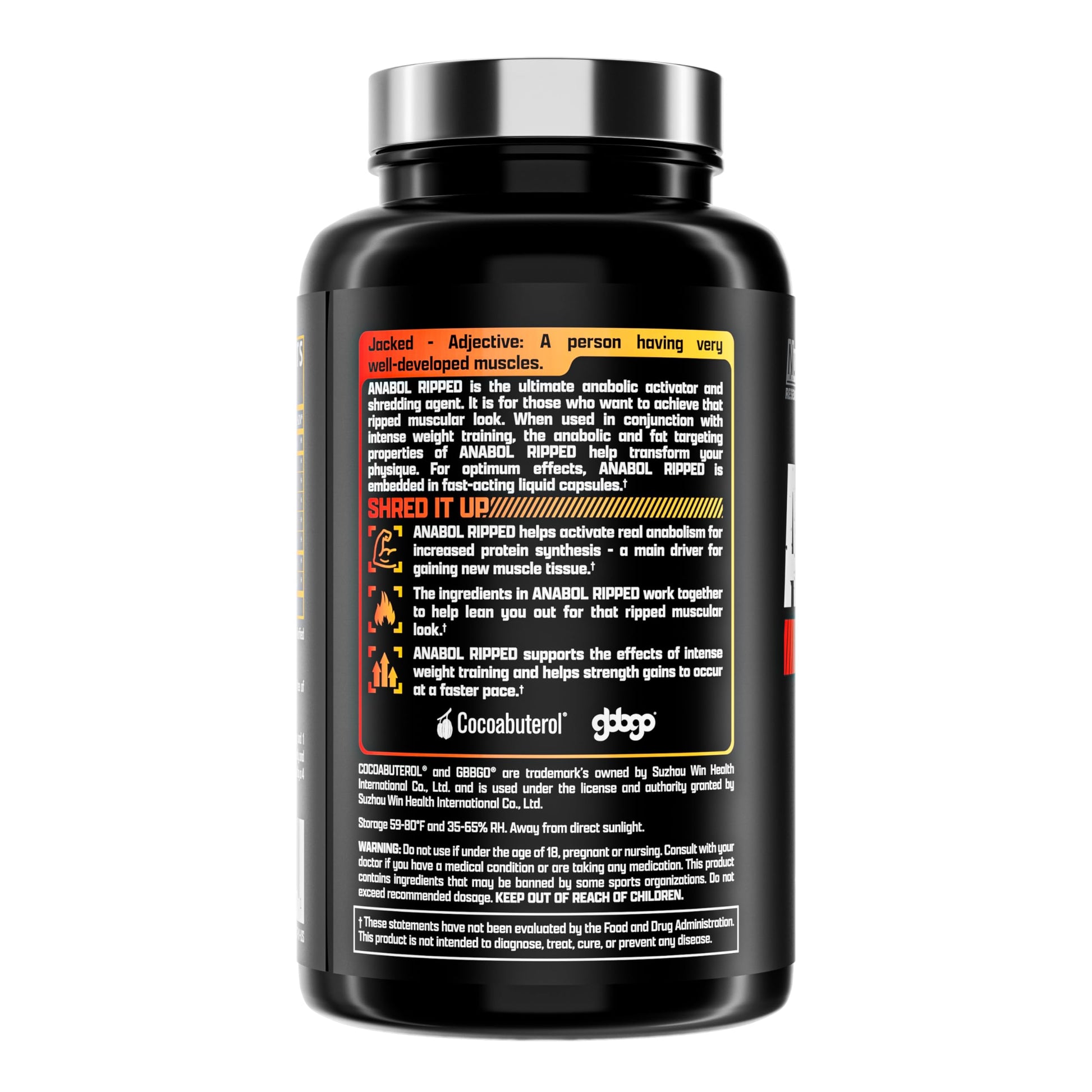 Nutrex Research Anabol Ripped Anabolic Muscle Builder for Men, 2-in-1 Muscle Builder and Shredding Supplement, (60 Count) Nirvana Guru