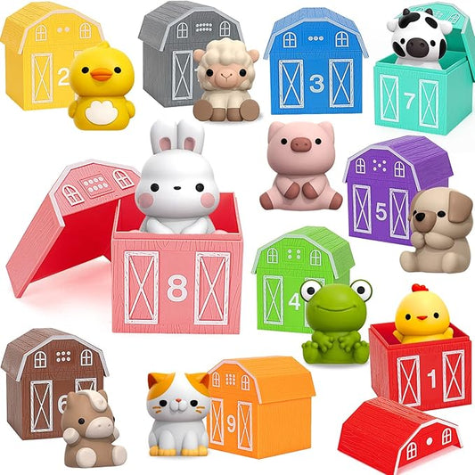 Learning Toys for 1,2,3 Year Old Toddlers, 20Pcs Farm Animals Toys Montessori Counting, Matching & Sorting Fine Motor Games, Christmas Birthday Easter Gift for Baby Boys Girls Age 12-18 Months nirvanaguru