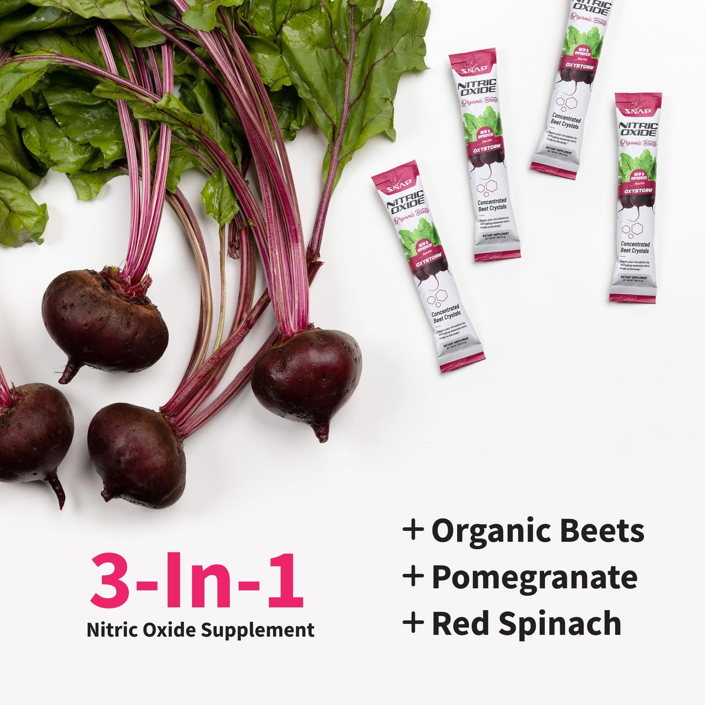 Snap Supplements Organic Beet Root Powder, Nitric Oxide Supplements for Men & Women, Beets, Pomegranate, B Vitamins & Red Spinach, Energy, Heart Health & Circulation Support, 30 Servings, Mixed Berry Nirvana Guru