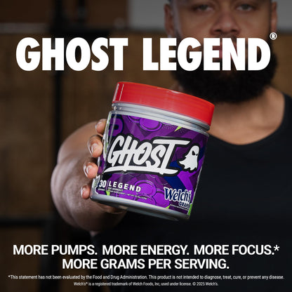 GHOST Legend Pre-Workout Powder, Blue Raspberry - 30 Servings – Pre-Workout for Men & Women with Choline, L-Citrulline, & Beta Alanine for Energy & Focus Nirvana Guru