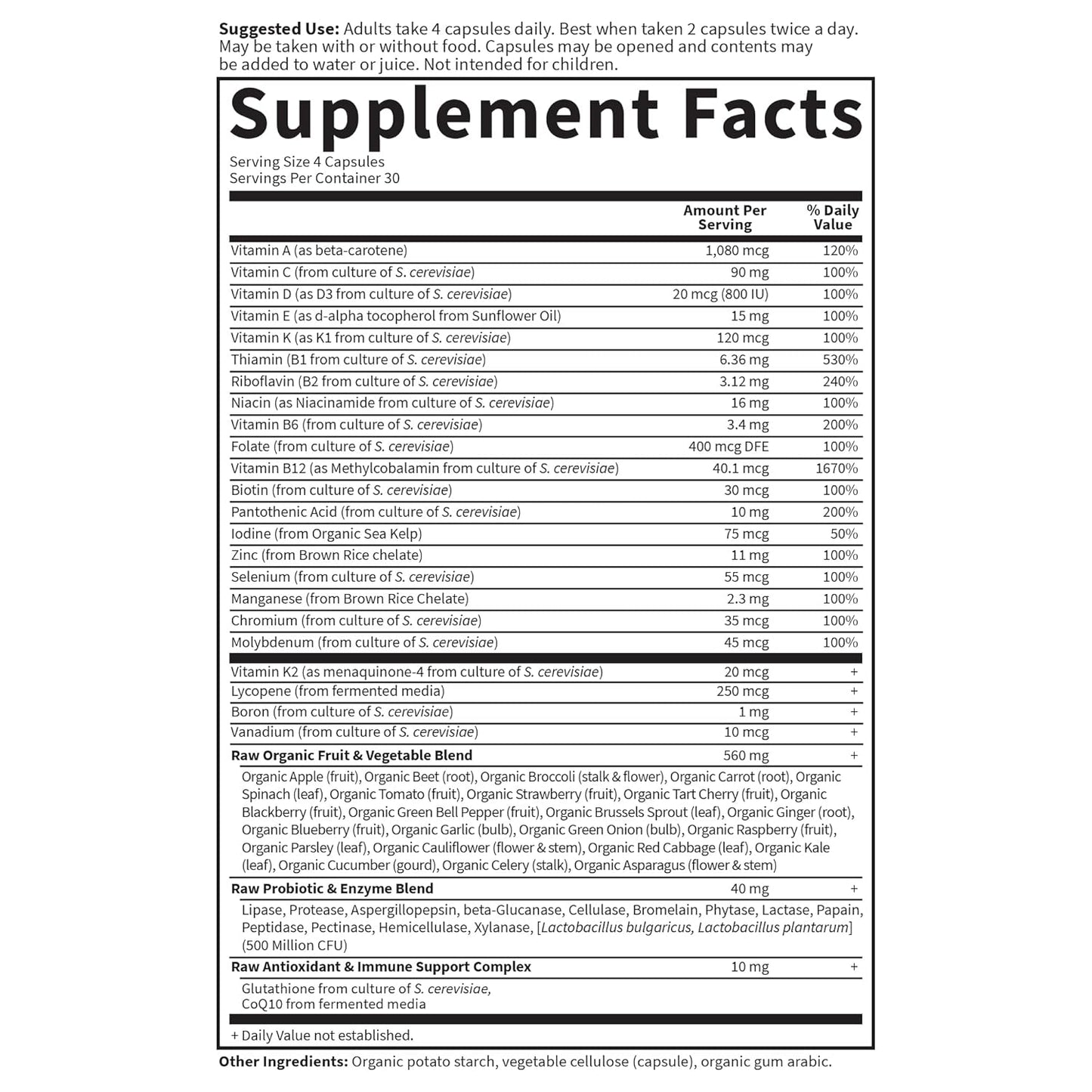Garden of Life Vitamin Code Whole Food Multivitamin for Men, Fruit & Veggie Blend and Probiotics for Energy, Heart, Prostate Health, 120 Count - Nirvana Guru