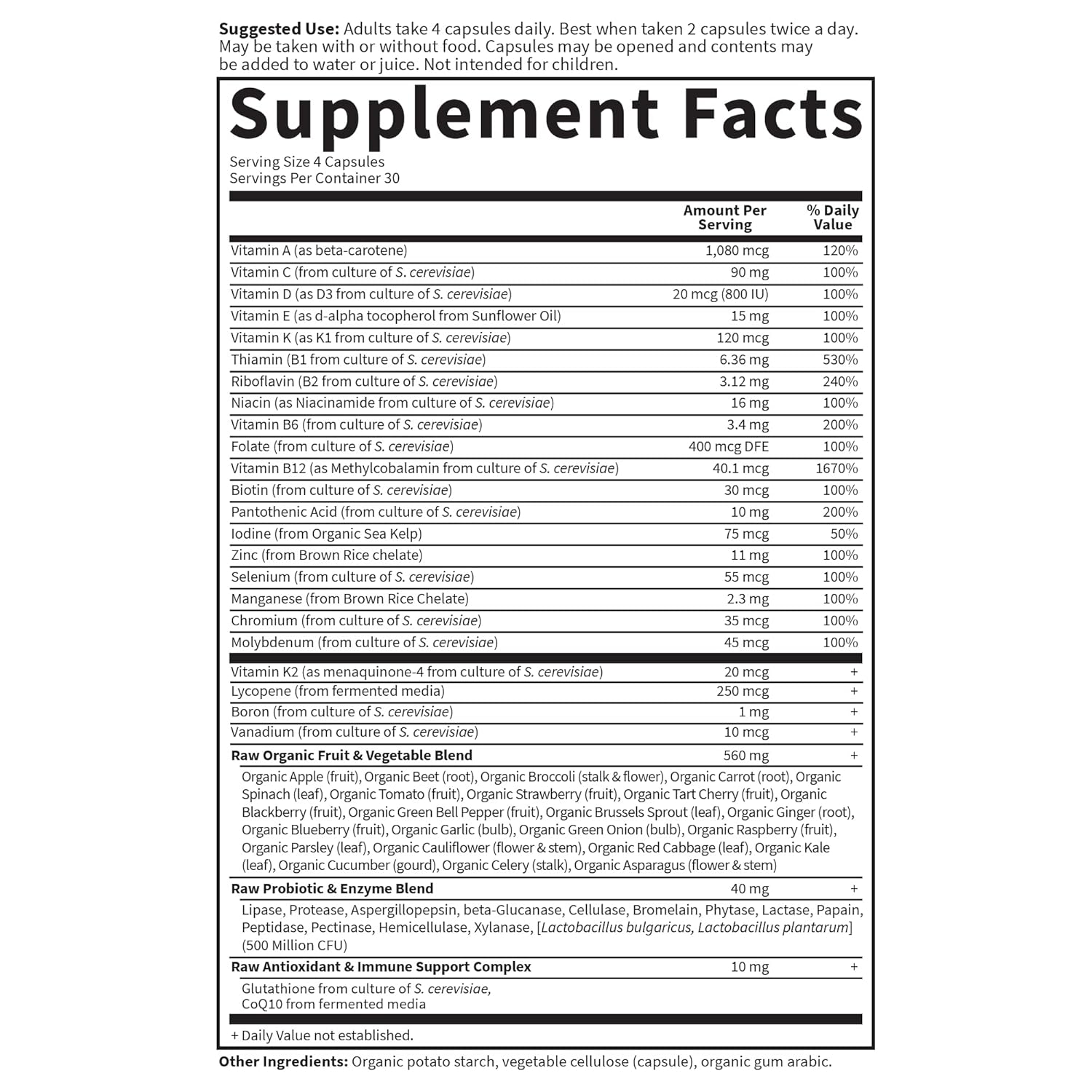 Garden of Life Vitamin Code Whole Food Multivitamin for Men, Fruit & Veggie Blend and Probiotics for Energy, Heart, Prostate Health, 120 Count - Nirvana Guru
