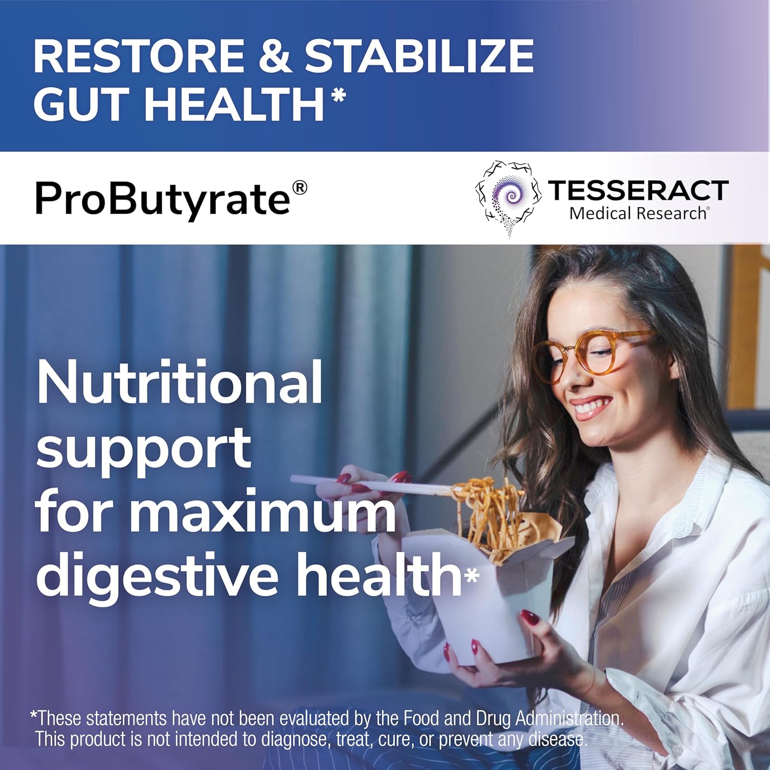 Tesseract Medical Research ProButyrate Gut Health Supplement, Butyric Acid Complex, Gastrointestinal Support Supplement, Helps Restore Balance to Stabilize Gut Microbiome, 600mg, 120 Capsules Nirvana Guru