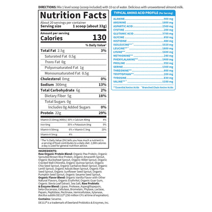 Vegan Protein Powder - Chocolate Organic Protein Powder, 22g Plant Based Protein & BCAAs, Probiotics & Digestive Enzymes - Garden of Life, Gluten & Lactose Free 1.5 LB - Nirvana Guru