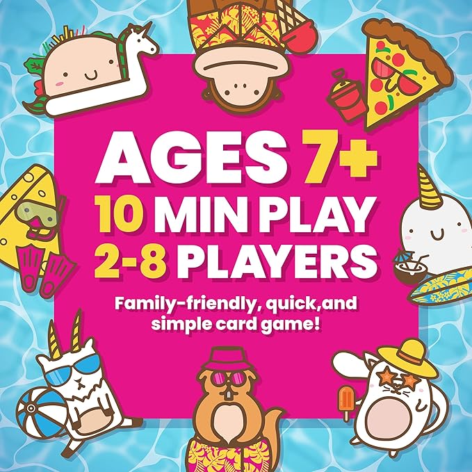 Taco Cat Goat Cheese Pizza Pool Edition Wildly Entertaining Waterproof Card Game for Outdoor Game Days | Easy to Play with 10 Minute Rounds | Fun for Kids, Teens, Adults, and Families | 2-8 Players nirvanaguru