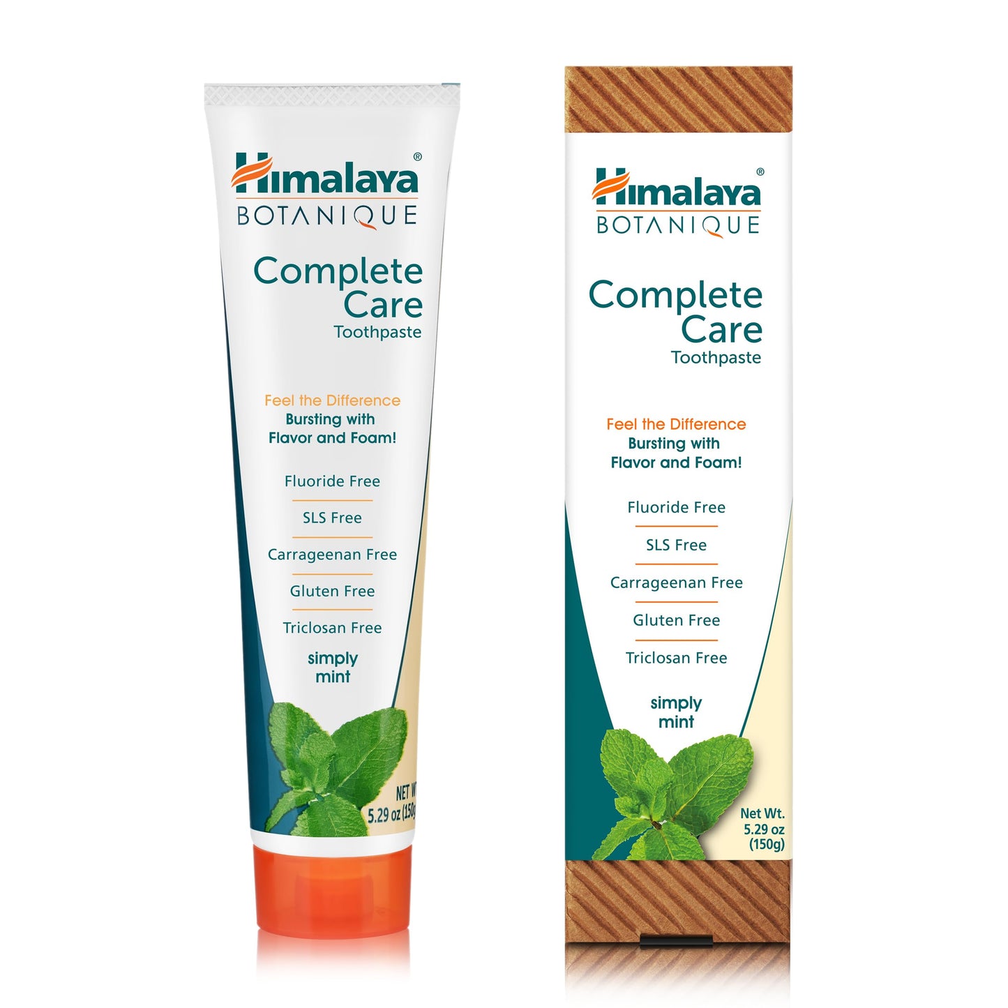 Himalaya Botanique Complete Care Toothpaste, Variety Pack - Fluoride Free Toothpaste for Clean Teeth & Fresh Breath - Vegan, Gluten Free, No Artificial Flavors, 5.29 oz (Pack of 4) - Nirvana Guru