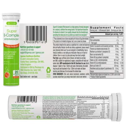 Igennus Super B-Complex Methylated B-Vitamins, Sustained Release, Clean Label, High Strength, with Methylfolate & B12 Methylcobalamin, Vegan, Lab Verified, 60 Small Tablets Nirvana Guru