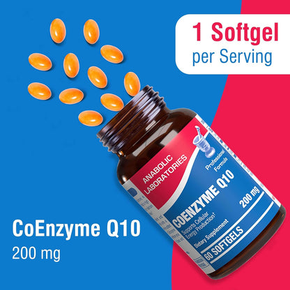 High Absorption CoQ10 200mg Softgels - Clinical Formula Coenzyme Q10 200mg for Skin Heart Energy Antioxidant and Brain Support - Easy to Swallow - Made in The USA in cGMP Facilities - 30 Servings Nirvana Guru