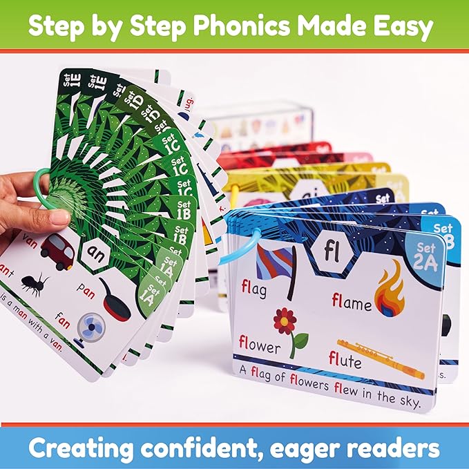 Phonics Flash Cards - Learn to Read in 20 Phonic Stages - Education for Kids Ages 4-8 Kindergarten 1st 2nd Grade nirvanaguru