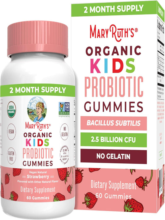 MaryRuth Organics Kids Probiotics for Digestive Health | USDA Organic Probiotic Gummies | Probiotics for Kids | Immune Support | Gut Health Supplement | Vegan | Non-GMO | Gluten Free | 60 Count - Nirvana Guru