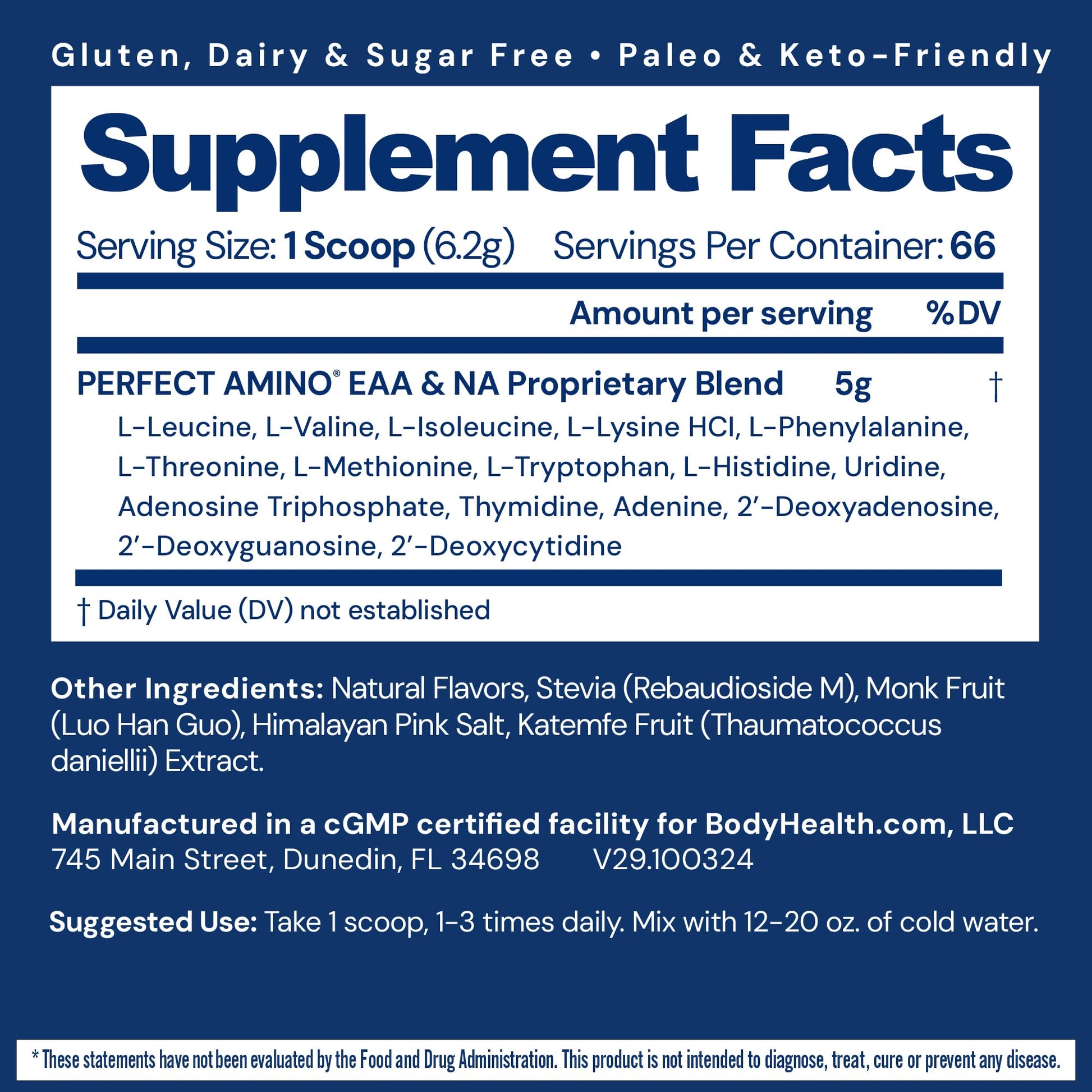 BodyHealth PerfectAmino Powder - BCAA and EAA Powder for Pre and Post Workout - Amino Acid Energy Drink for Men and Women to Support Lean Muscle and Recovery - Strawberry - 30 Servings Nirvana Guru