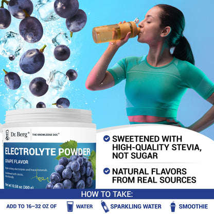 Dr. Berg Zero Sugar Hydration Keto Electrolyte Powder - Enhanced w/ 1000 mg of Potassium & Real Pink Himalayan Salt (NOT Table Salt) - Raspberry & Lemon Flavor Hydration Drink Supplement, 100 Servings