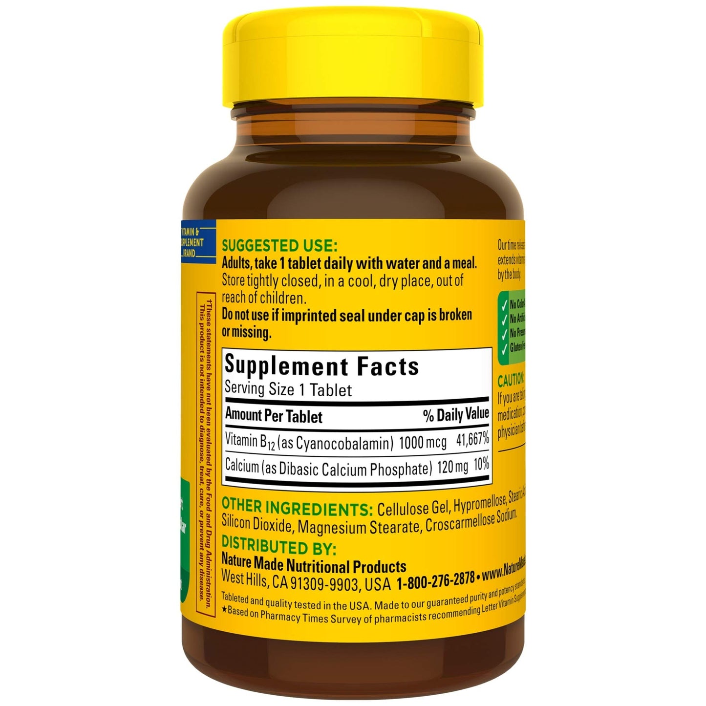 Nature Made Vitamin B12 1000 mcg, Dietary Supplement For Energy Metabolism Support, 160 Time Release Tablets, 160 Day Supply - Nirvana Guru