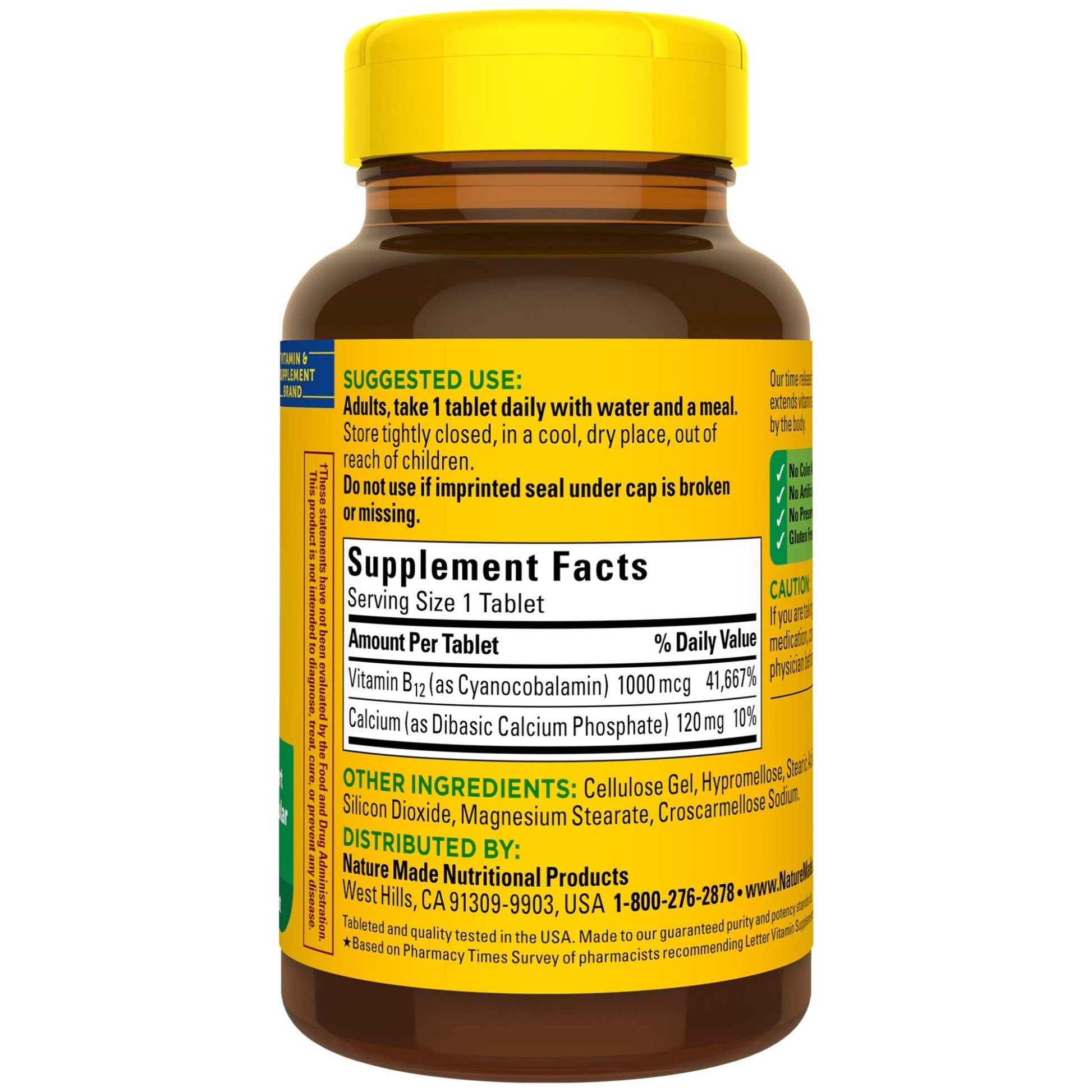 Nature Made Vitamin B12 1000 mcg, Dietary Supplement For Energy Metabolism Support, 160 Time Release Tablets, 160 Day Supply - Nirvana Guru