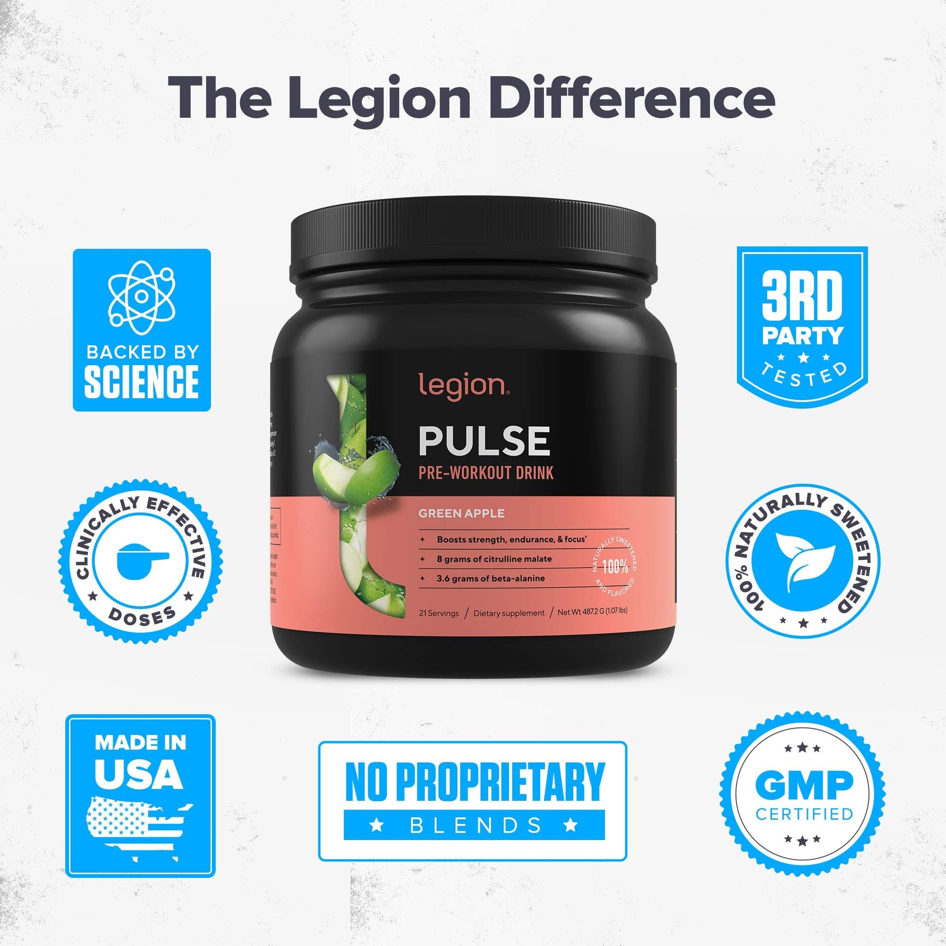LEGION Pulse Pre Workout Supplement - All Natural Nitric Oxide Preworkout Drink to Boost Energy, Creatine Free, Naturally Sweetened, Beta Alanine, Citrulline, Alpha GPC (Fruit Punch) Nirvana Guru