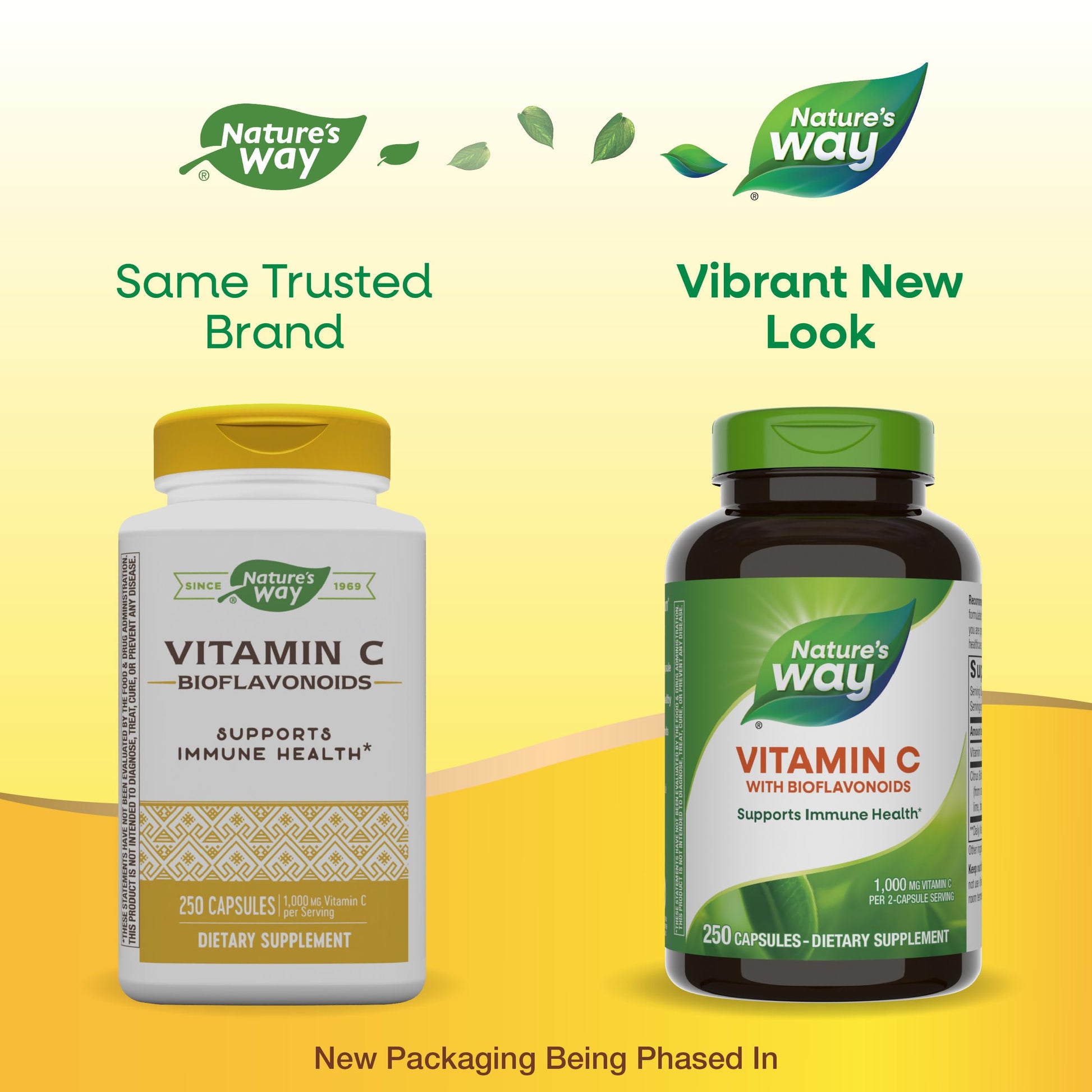 Nature's Way Vitamin C with Bioflavonoids, Immune Support*, High Potency Vitamin C per 2-capsule serving, Promotes Collagen*, 1,000 mg per 2-Capsule Serving, 250 Capsules (Packaging May Vary) - Nirvana Guru