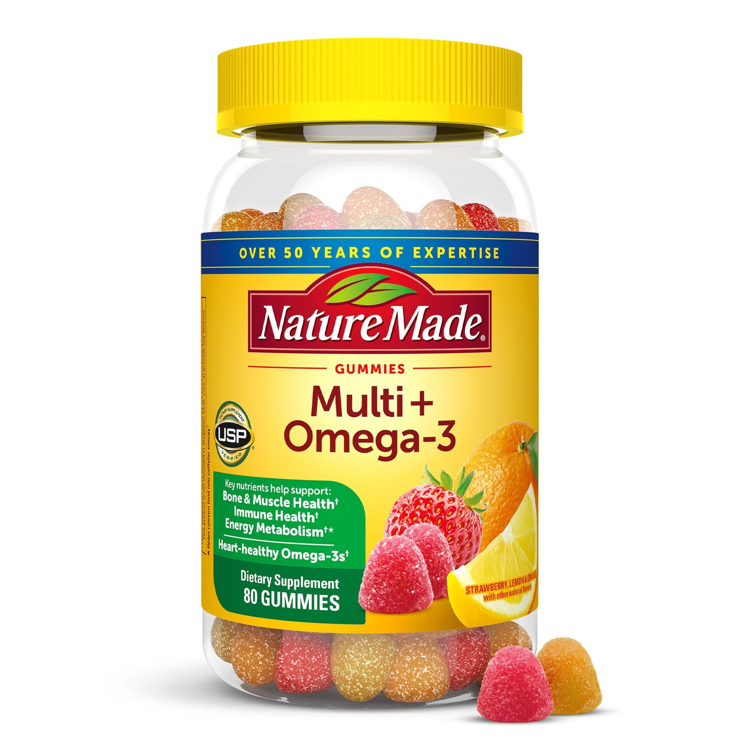 Nature Made Multivitamin + Omega-3, Dietary Supplement for Daily Nutritional Support, 140 Gummy Vitamins and Minerals, 70 Day Supply (Pack of 1) - Nirvana Guru
