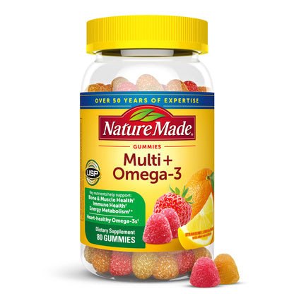 Nature Made Multivitamin + Omega-3, Dietary Supplement for Daily Nutritional Support, 140 Gummy Vitamins and Minerals, 70 Day Supply (Pack of 1) - Nirvana Guru