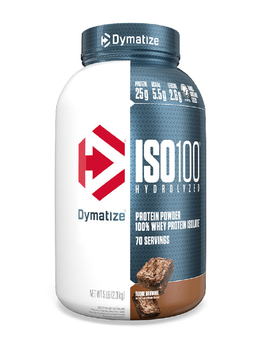 Dymatize ISO100 Whey Protein Powder Isolate, Gourmet Chocolate, 25g of Protein, 20 Servings, 5.5g BCAAs, Less Than 120 Cal., Gluten Free, 1g Fat, 1g Sugar, 2g Carb