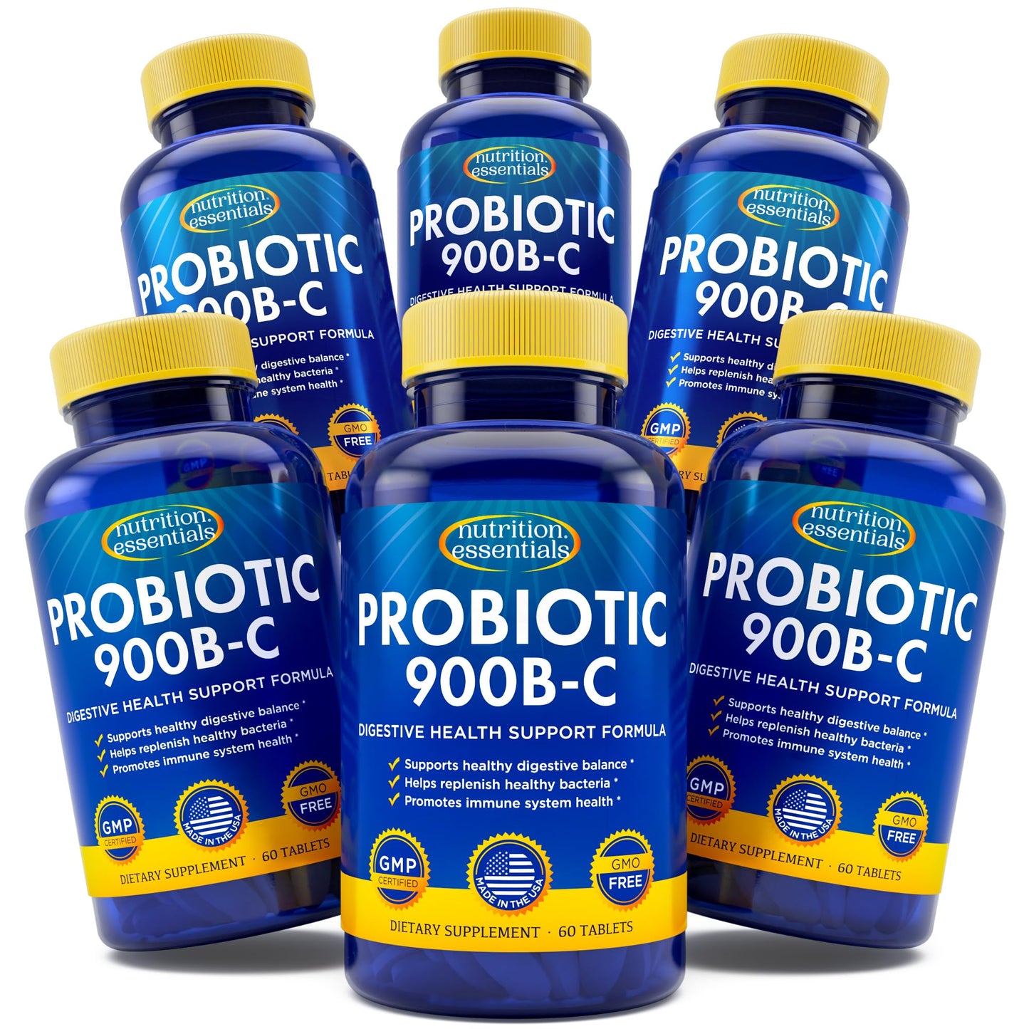 Nutrition Essentials Probiotics for Women and Men - with Lactase Enzyme and Prebiotic Fiber for Digestive Health - 80 Percent + More Potent Supplement for Gut Health Support - Vegan Formula Nirvana Guru
