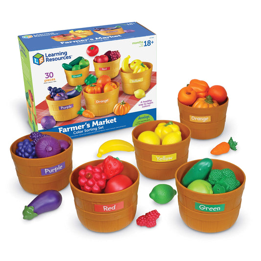 Learning Resources Farmer's Market Color Sorting Set - Play Food for Kids, Toddler Learning Toys, Grocery and Kitchen Play Toys Nirvana Guru