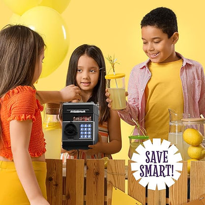 Piggy Bank for Kids - Electronic Money Saving Box w/Code- ATM Safe - Toy Coin Bank - Boys Toys for Age 3, 4, 5, 6, 7, 8, 9 - Birthday Gifts for 8, 9, 10, 11, 12 Year Old Boy and Girl nirvanaguru