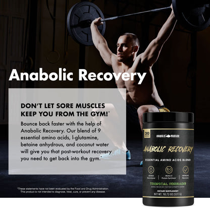Anabolic Warfare Anabolic Recovery Essential Amino Acid Blend - Post-Workout Recovery & Premium Hydration to Build Muscle (Tropical Tornado, 30 Servings) Nirvana Guru