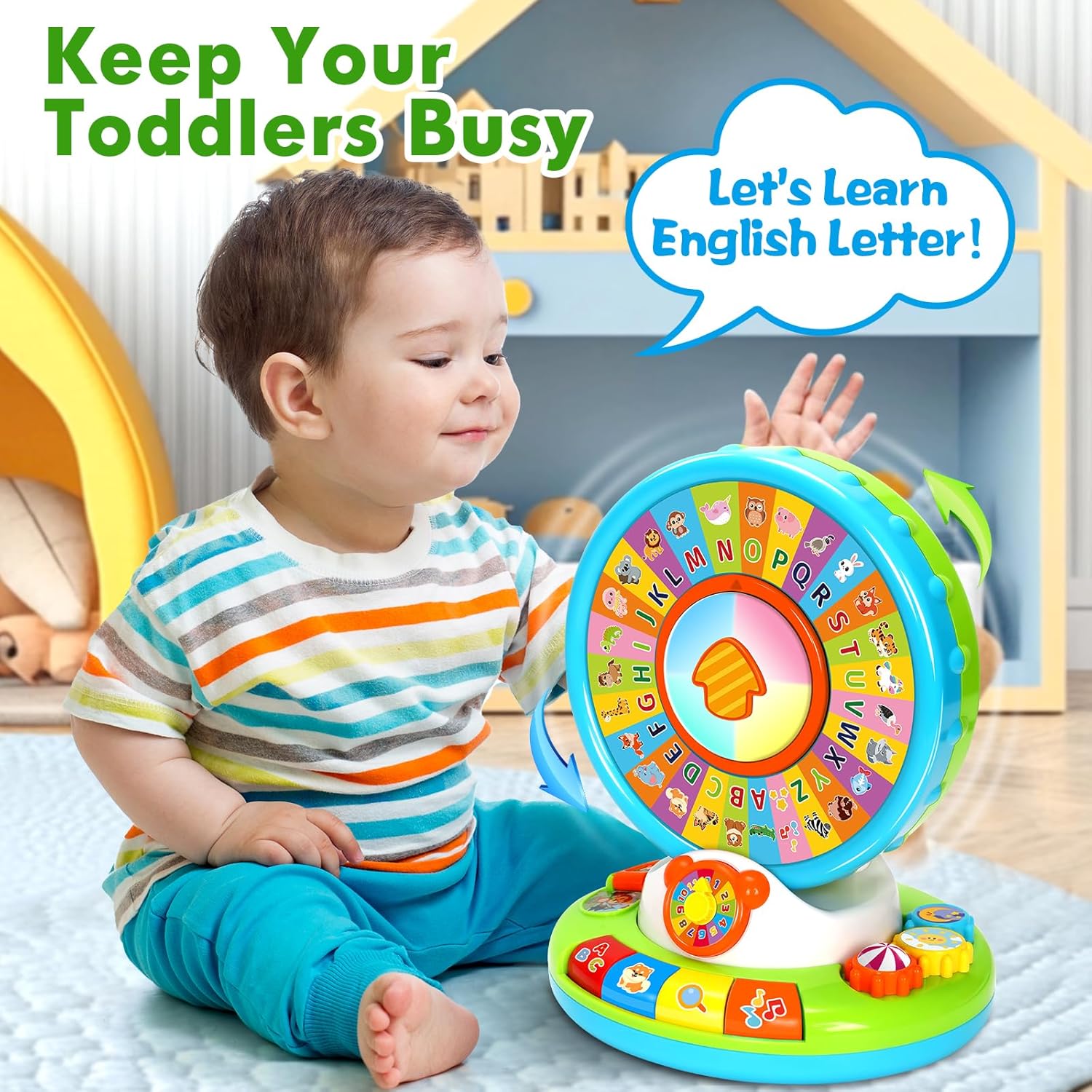 Learning Toy for Kids 1 2 3 Year Old Boys Girls, Spin and Sing Alphabet Zoo with Sounds, Interactive Educational Toys for Toddler 2-3, First Christmas 1st Birthday Gifts Toy Nirvana Guru