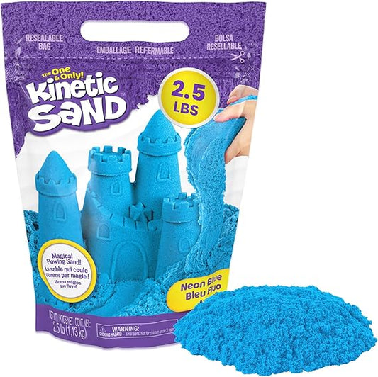 Kinetic Sand, 2.5lbs Blue Play Sand, Moldable Sensory Toys for Kids, Resealable Bag (Packaging May Vary), for Ages 3 and up nirvanaguru