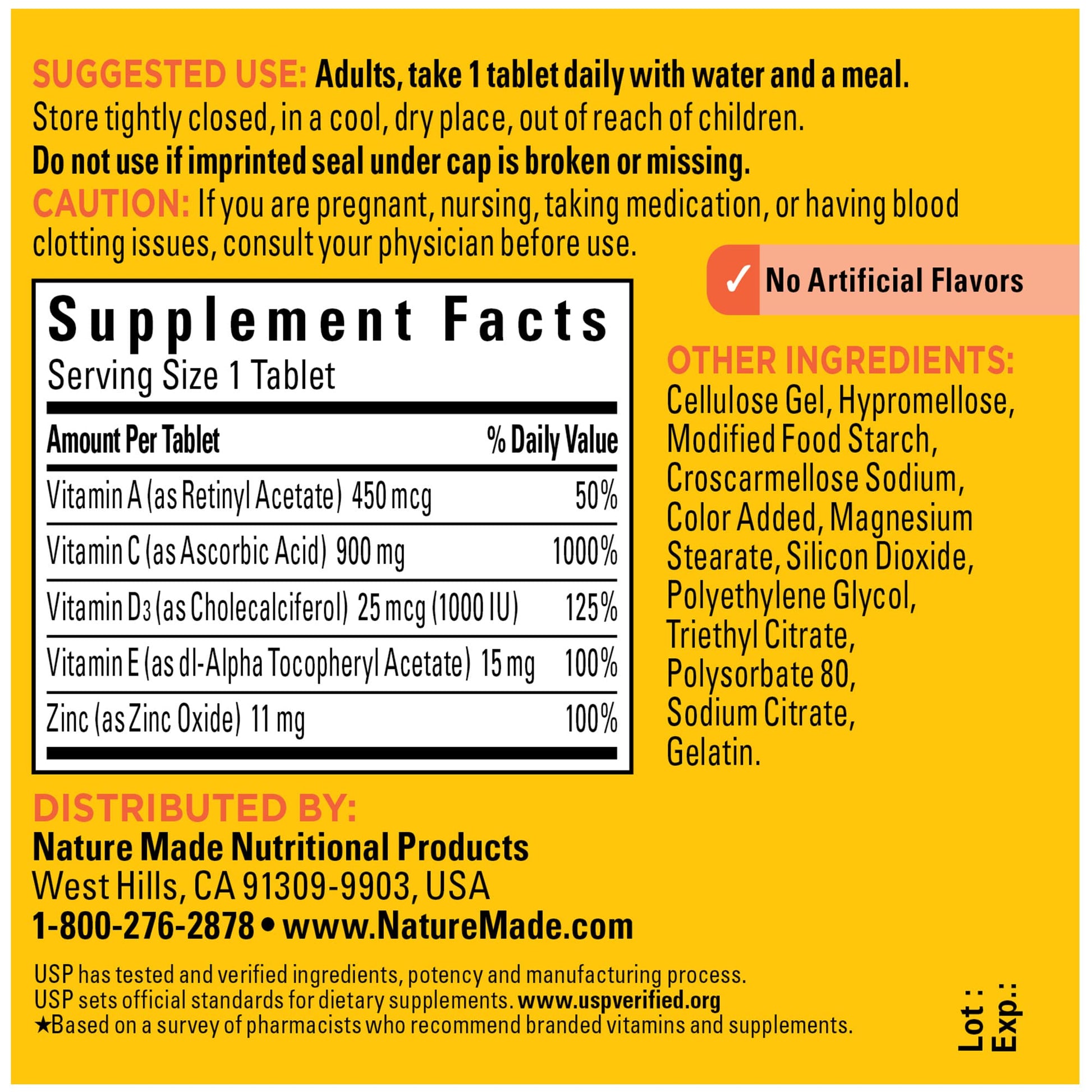 Nature Made Super C with Vitamin D3 and Zinc, Dietary Supplement for Immune Support, 60 Tablets, 60 Day Supply - Nirvana Guru