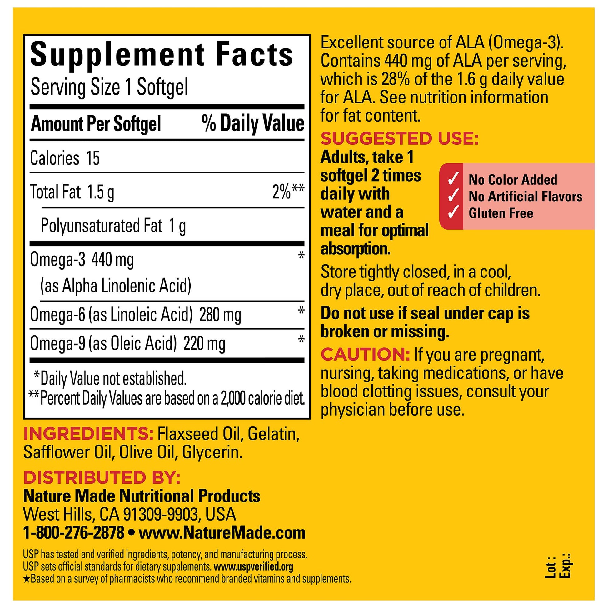 Nature Made Triple Omega 3 6 9 Supplements, Flaxseed, Safflower & Olive Oils, Fish Free Omega 3 Fatty Acid Supplement, 150 Softgels, 75 Day Supply - Nirvana Guru