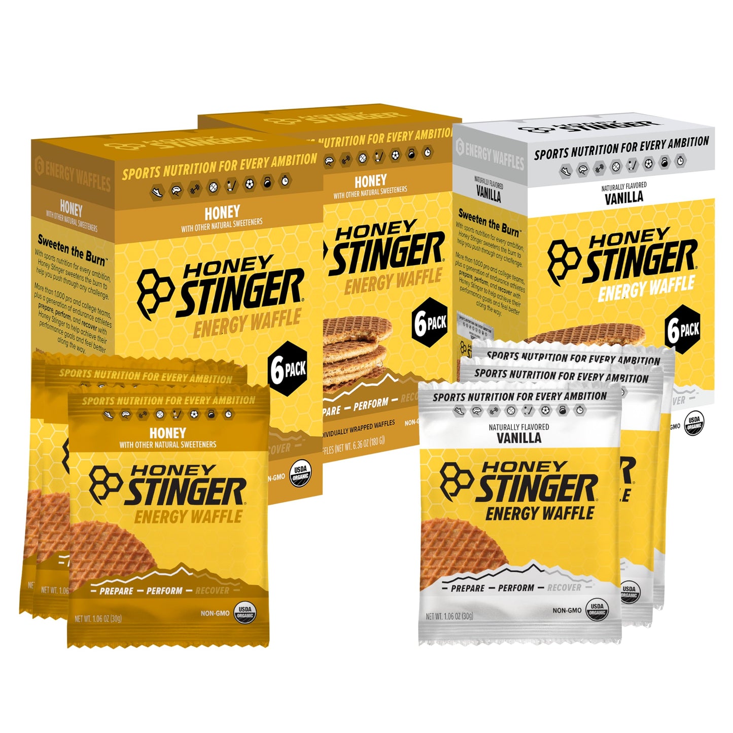 Honey Stinger Organic Honey Waffle Energy Stroopwafel for Exercise, Endurance and Performance Sports Nutrition for Home & Gym, Pre and Post Workout Box of 16 Waffles, 16.96 Ounce (Pack of 16)
