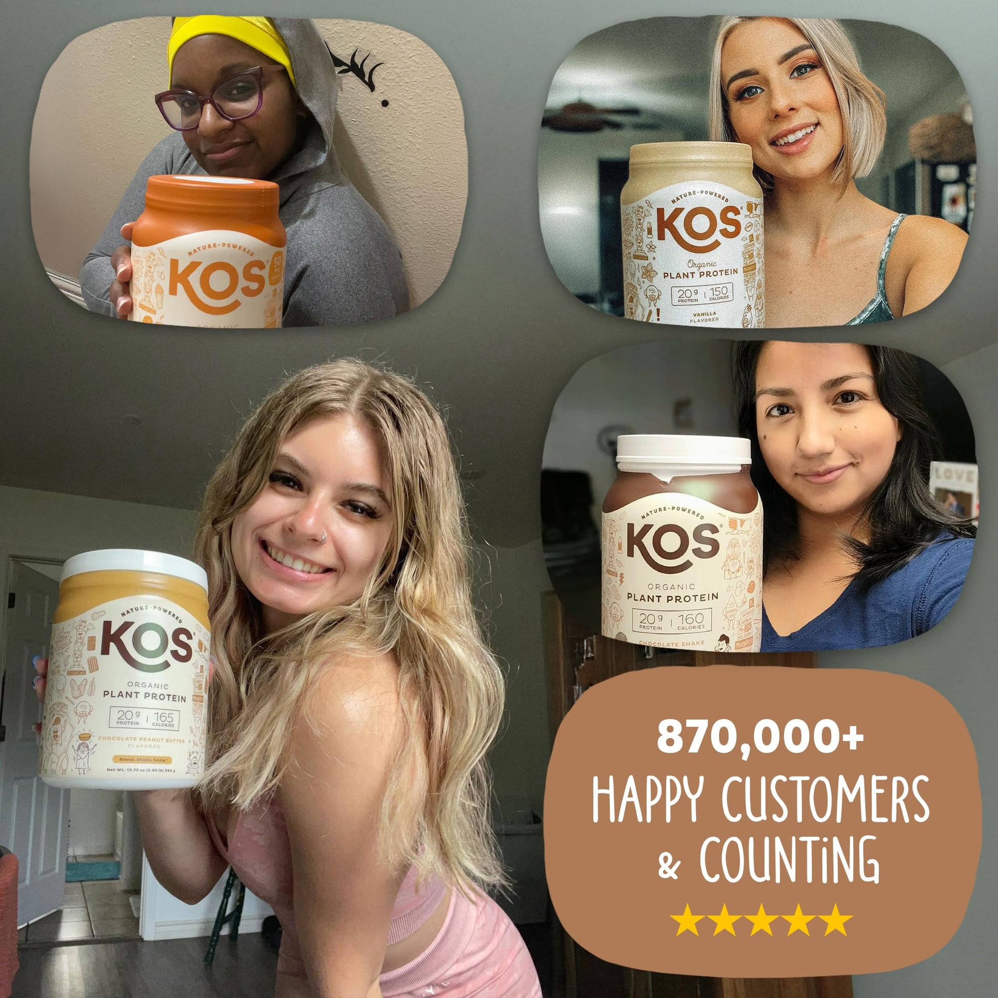 KOS Vegan Protein Powder Erythritol Free, Vanilla USDA Organic - Pea Protein Blend, Plant Based Superfood Rich in Vitamins & Minerals - Keto, Dairy Free - Meal Replacement for Women & Men, 28 Servings - Nirvana Guru