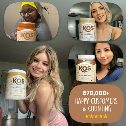 KOS Vegan Protein Powder Erythritol Free, Vanilla USDA Organic - Pea Protein Blend, Plant Based Superfood Rich in Vitamins & Minerals - Keto, Dairy Free - Meal Replacement for Women & Men, 28 Servings - Nirvana Guru