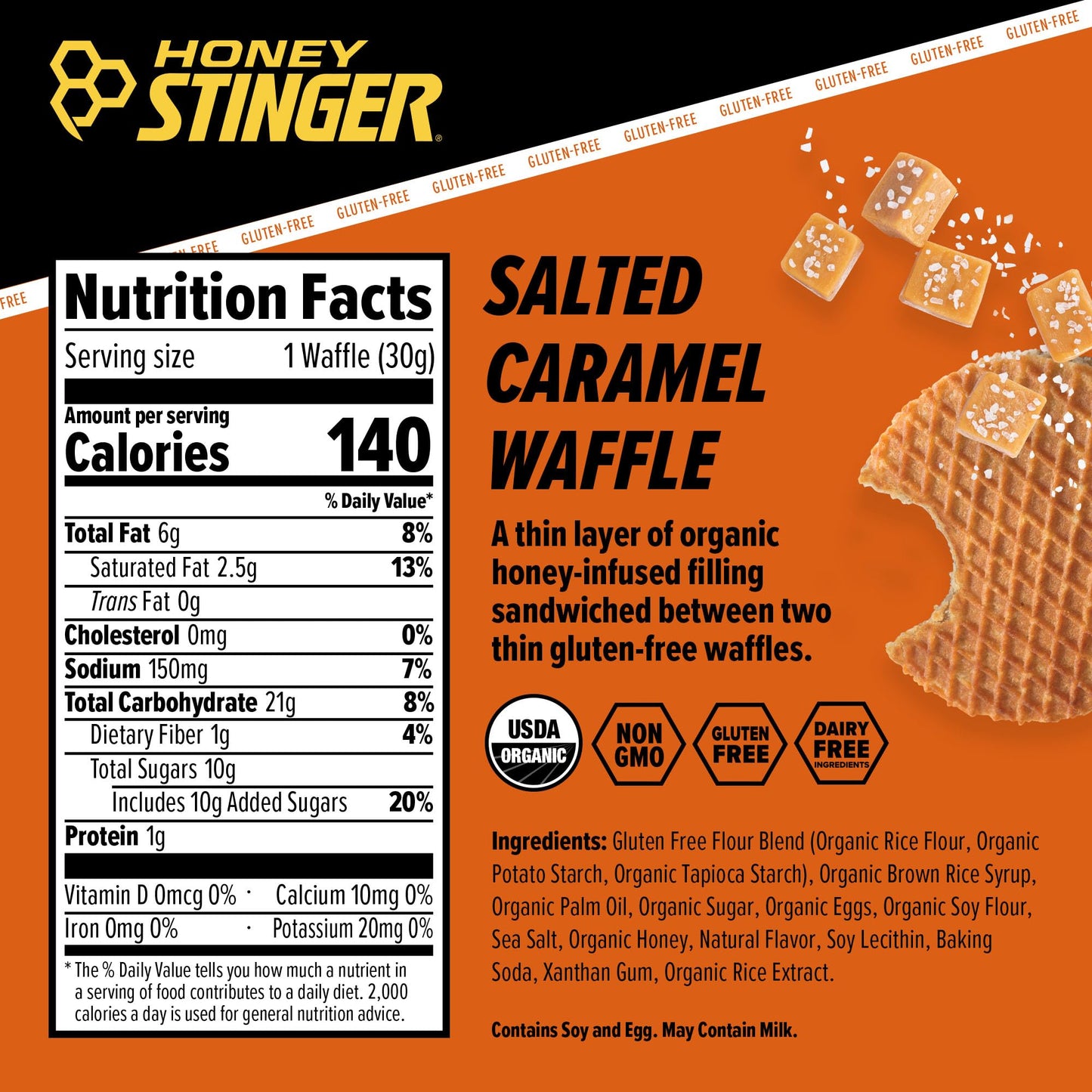 Honey Stinger Organic Honey Waffle Energy Stroopwafel for Exercise, Endurance and Performance Sports Nutrition for Home & Gym, Pre and Post Workout Box of 16 Waffles, 16.96 Ounce (Pack of 16)