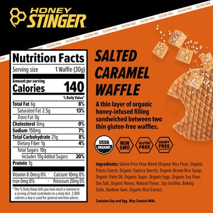 Honey Stinger Organic Honey Waffle Energy Stroopwafel for Exercise, Endurance and Performance Sports Nutrition for Home & Gym, Pre and Post Workout Box of 16 Waffles, 16.96 Ounce (Pack of 16)