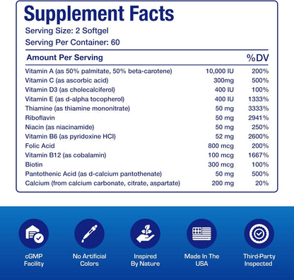 Anabolic Laboratories Daily Multivitamin for Men and Women - 120 Daily Multi Vitamin and Minerals Supplement Softgels for Daily Health (120) Nirvana Guru