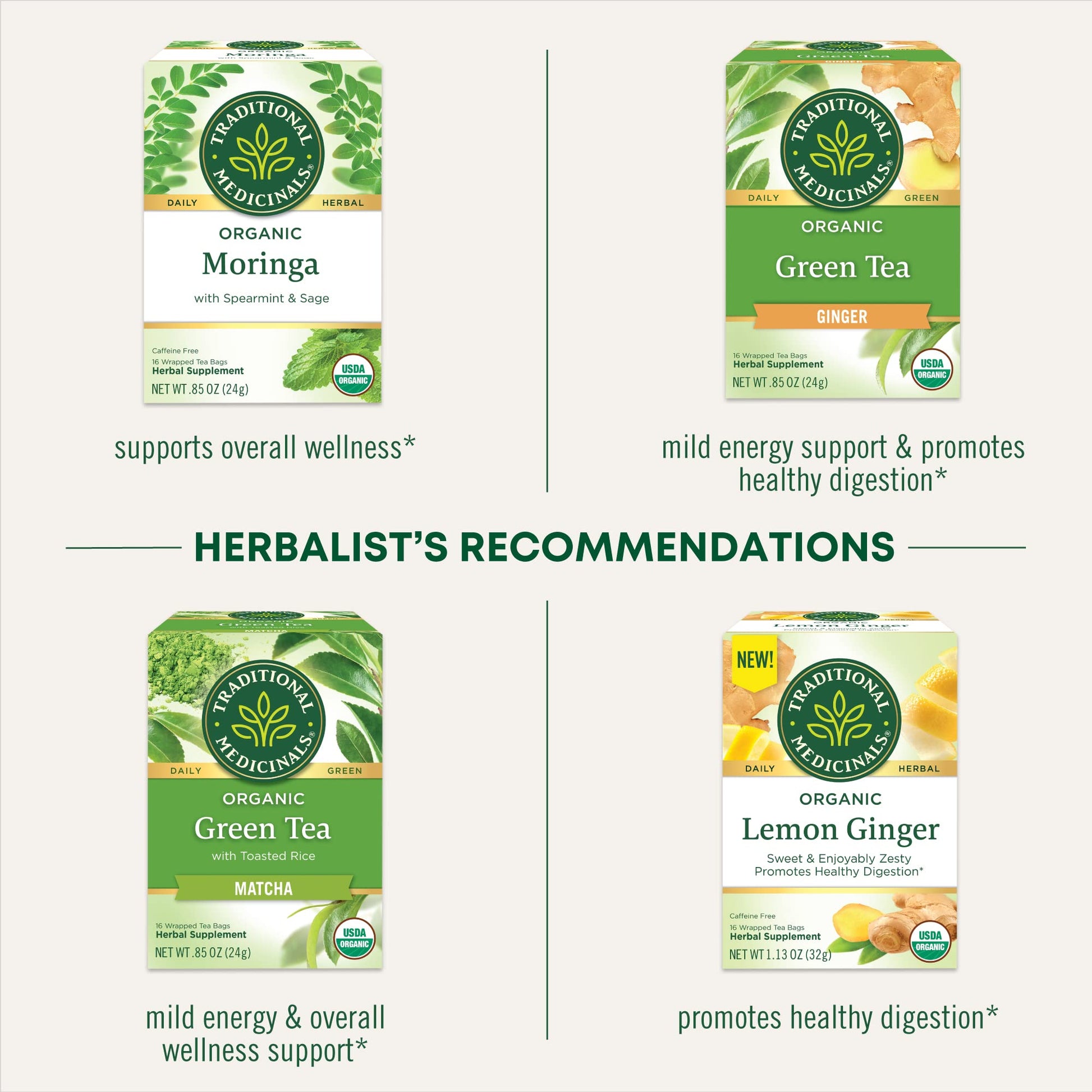 Traditional Medicinals Tea, Organic Green Tea Matcha, Genmaicha, Supports Health, 96 Tea Bags (6 Pack) - Nirvana Guru