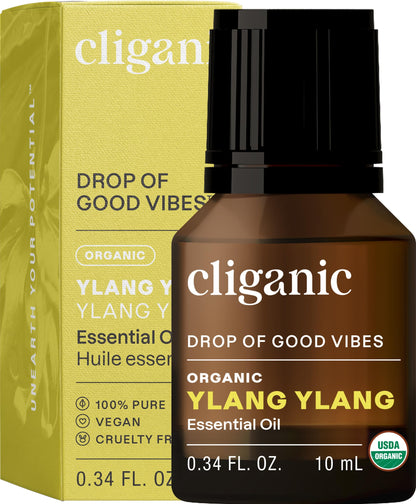Cliganic Organic Lavender Essential Oil - 100% Pure Natural Undiluted, for Aromatherapy Diffuser | Non-GMO Verified (Packaging May Vary)