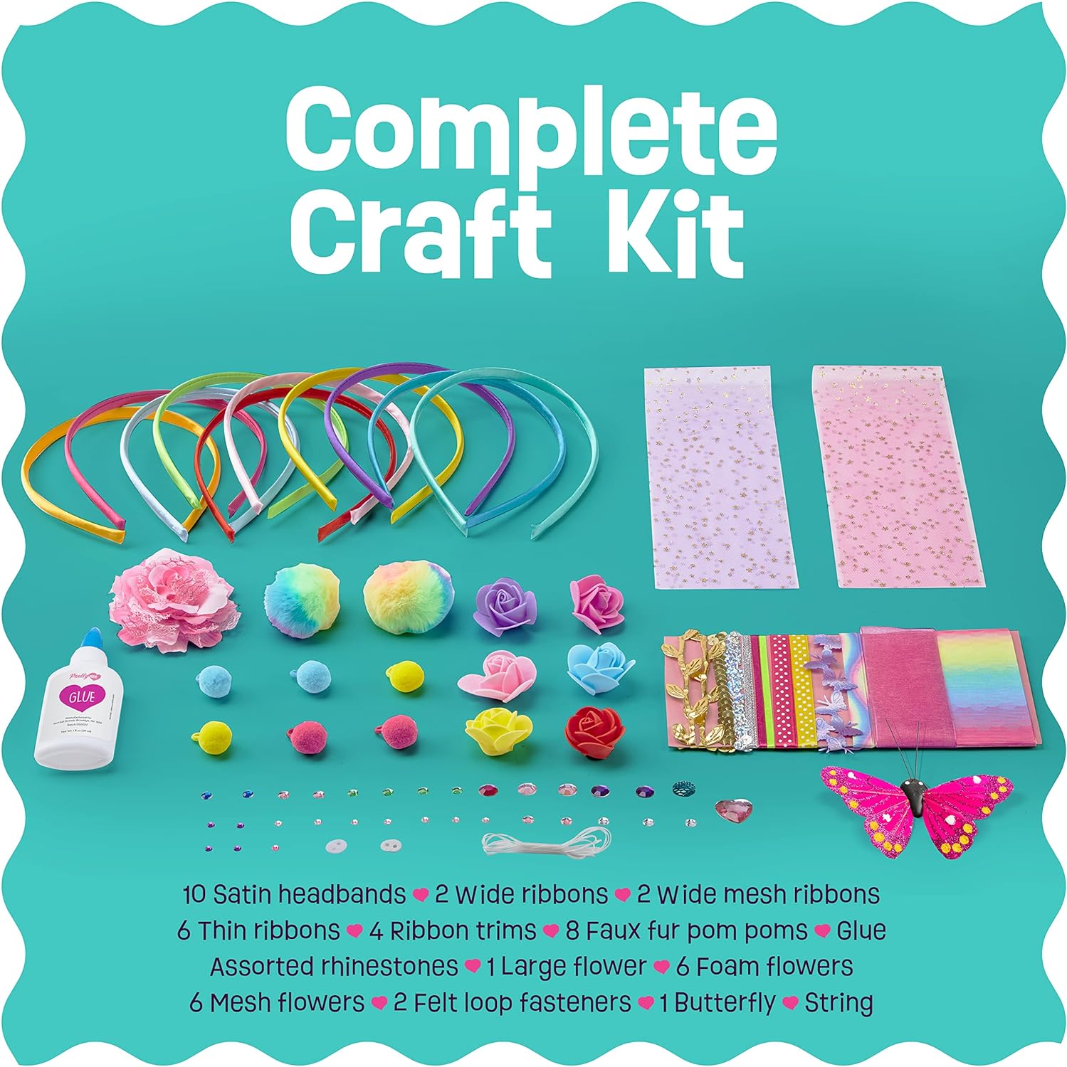 Pretty Me Headband Making Kit for Girls - Arts & Crafts Gift - Make Your Own Fashion Headbands for Kids - DIY Hair Accessories Set - Gift for Ages 5-12 Year Old Girl - Little Kids Art & Craft Gifts Nirvana Guru