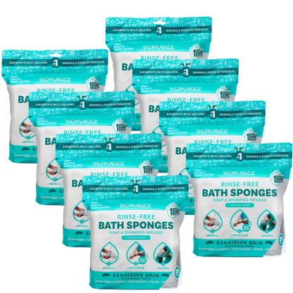 Scrubzz Disposable Rinse Free Bathing Wipes - 25 Pack - All-in-1 Single Use Shower Wipes, Simply Dampen, Lather, and Dry Without Shampoo or Rinsing Nirvana Guru