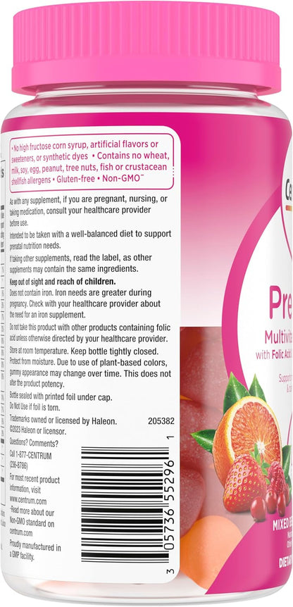 Centrum Prenatal Multivitamin Gummies with DHA and Folic Acid, Mixed Berry and Orange Flavors - 60 Count, 30 Day Supply Nirvana Guru