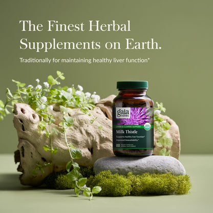 Gaia Herbs Milk Thistle - Liver Supplement & Cleanse Support for Maintaining Healthy Liver Function* - 60 Vegan Capsules (20-Day Supply) - Nirvana Guru