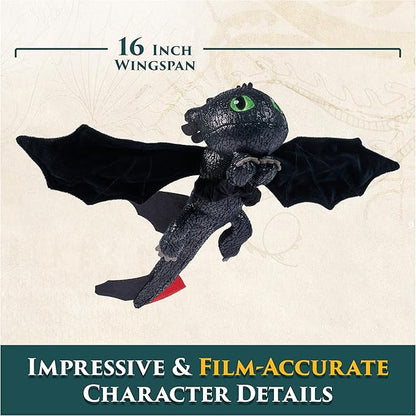 Dreamworks Dragons How to Train Your Dragon, Hug and Glide Toothless Plush Toy, 12” Dragon Stuffed Animal, Kids Toys for Boys Ages 4 and Up nirvanaguru